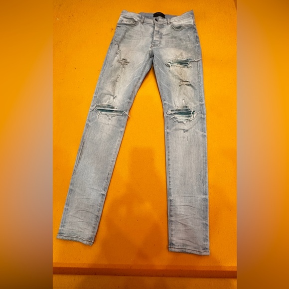 Amiri distressed blue denim